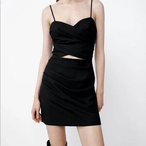 NWT Zara Little Black Dress Cutout Midriff